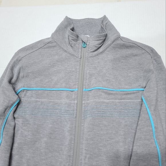 Lululemon Mens Gray Full Zip Track Jacket w/Blue Stripe Accent & Thumbholes S-M - Picture 5 of 15
